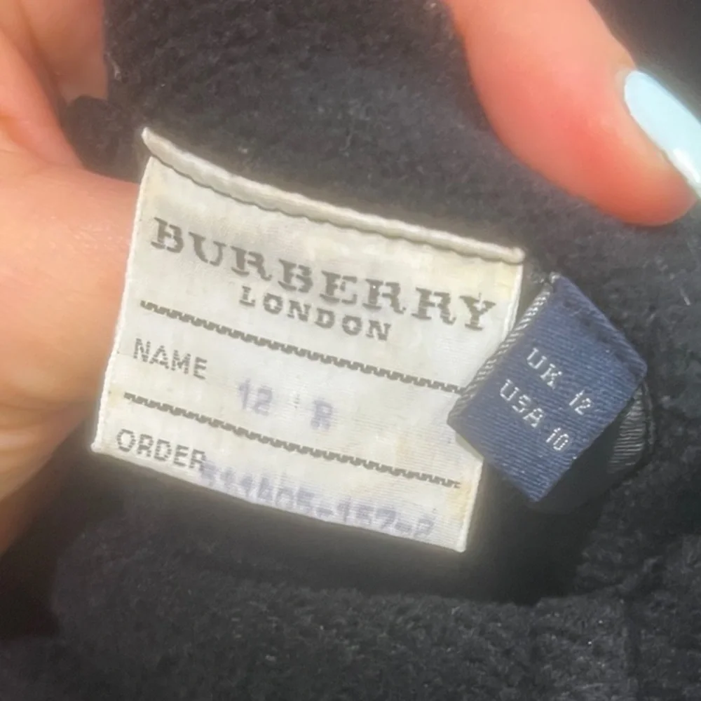 Burberry 100% Wool Duffle Black Hooded Toggle Coat Size 10 - EUC - Picture 3 of 10